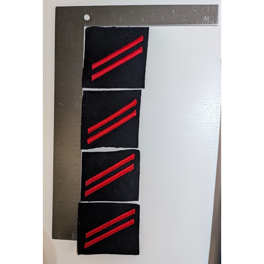 4pc US Navy Seaman Apprentice E-2 Rank Insignia Red Stripes Dress Blue Patch Set